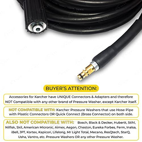 Vmtc Hose Pipe (K-Quick ConnectM22 Connect) Compatible With Karcher Pressure Washer K1-K7 High-Pressure Car Washer Accessory (10 Metre)