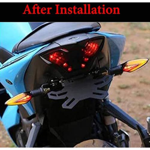 Ramanta Bike Indicators Imported Arrow Type Double Color Neon Blinker Bright Led Indicators Universal For Motorcycle Compatible With All Bike Models Turn Signal Lights (Pack Of 4, Amber With Red)