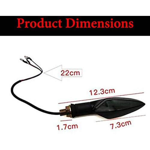 Ramanta Bike Indicators Imported Arrow Type Double Color Neon Blinker Bright Led Indicators Universal For Motorcycle Compatible With All Bike Models Turn Signal Lights (Pack Of 4, Amber With Red)