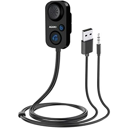 Agaro Cr2207 Car Bluetooth Receiver For Handsfree Calling, Music Streaming, Wireless Music/Calling, Supports All Type Of Smartphones, Use While Driving, Travelling, Black