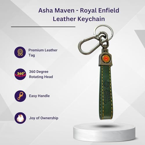 Keychain Compatible With Royal Enfield Bullet Key Chain For Bike | Leather Keychain For Bike (Brown Leather Metal Key Ring)