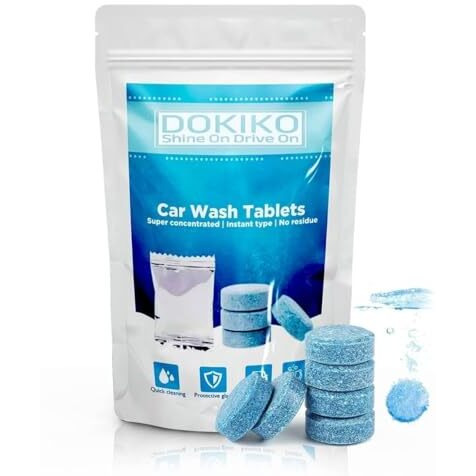Dokiko 50 Pcs Car Windshield Washer Tablets Cleaning Washer Fluid Tablets Glass Concentrated Cleaner Windshield Wiper Fluid Solid Effervescent