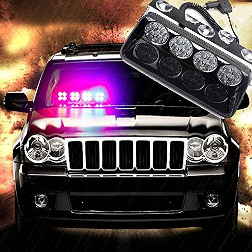 Automaze 16 Led Flasher Strobe Light With Flashing Modes, Police Car Emergency Light | For Police Car | (Red Blue)