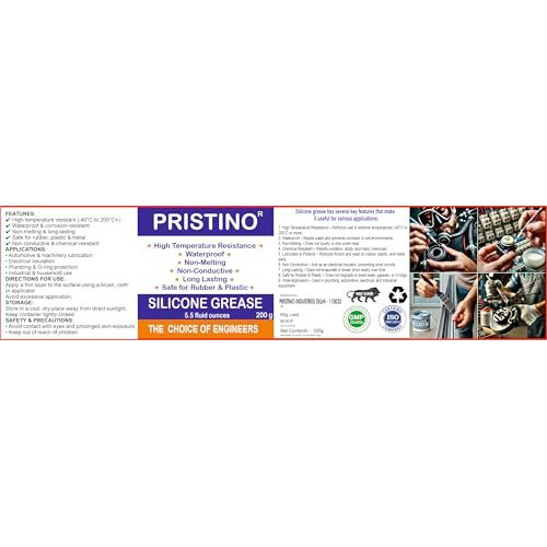 Pristino Silicone Grease 200G /Silicone Dielectric Grease/Silicone Paste Compound/Automotive Electricals/Spark Plugs/Sealant For Electrical Connectors/Remote Control Equipment