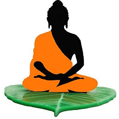U & U Unique Utilities Buddha Car Dashboard Idol Interior Decor Accessories, Double Sided Acrylic Car Decoration Statue, 3.5 Inch Orange