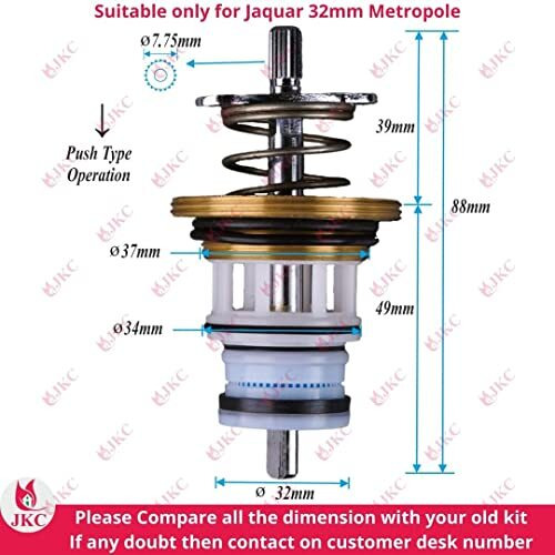 Jkc Brass Jaguar Type 32Mm Metropole Flush Valve Piston Kit Repair Replacement Spare Parts Suitable Only For Jaguar Metropole Flush Valve|E-Book Included