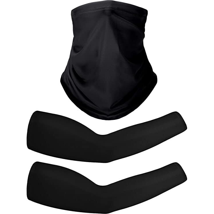 Primebox Cotton Men Mask Helmet Cap Bike Riding Washable Dust Protection Head Mask For Men Women Balaclava Neck Gaiter (Bandana Arm Sleeves And Cap Combo Black), Free Size
