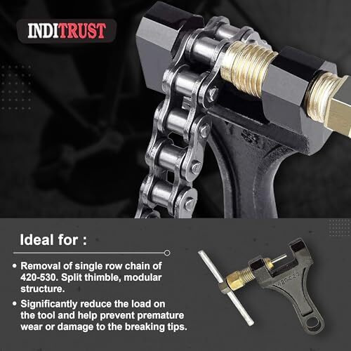 Inditrust Universal Sprocket Chain Breaker With Gloves Chain Puller Splitter Cutter Link Remover & Connecter Tool Cycle, Bike, Atv Roller Chain Repair Cutter & Riveting Tool (420 To 530)