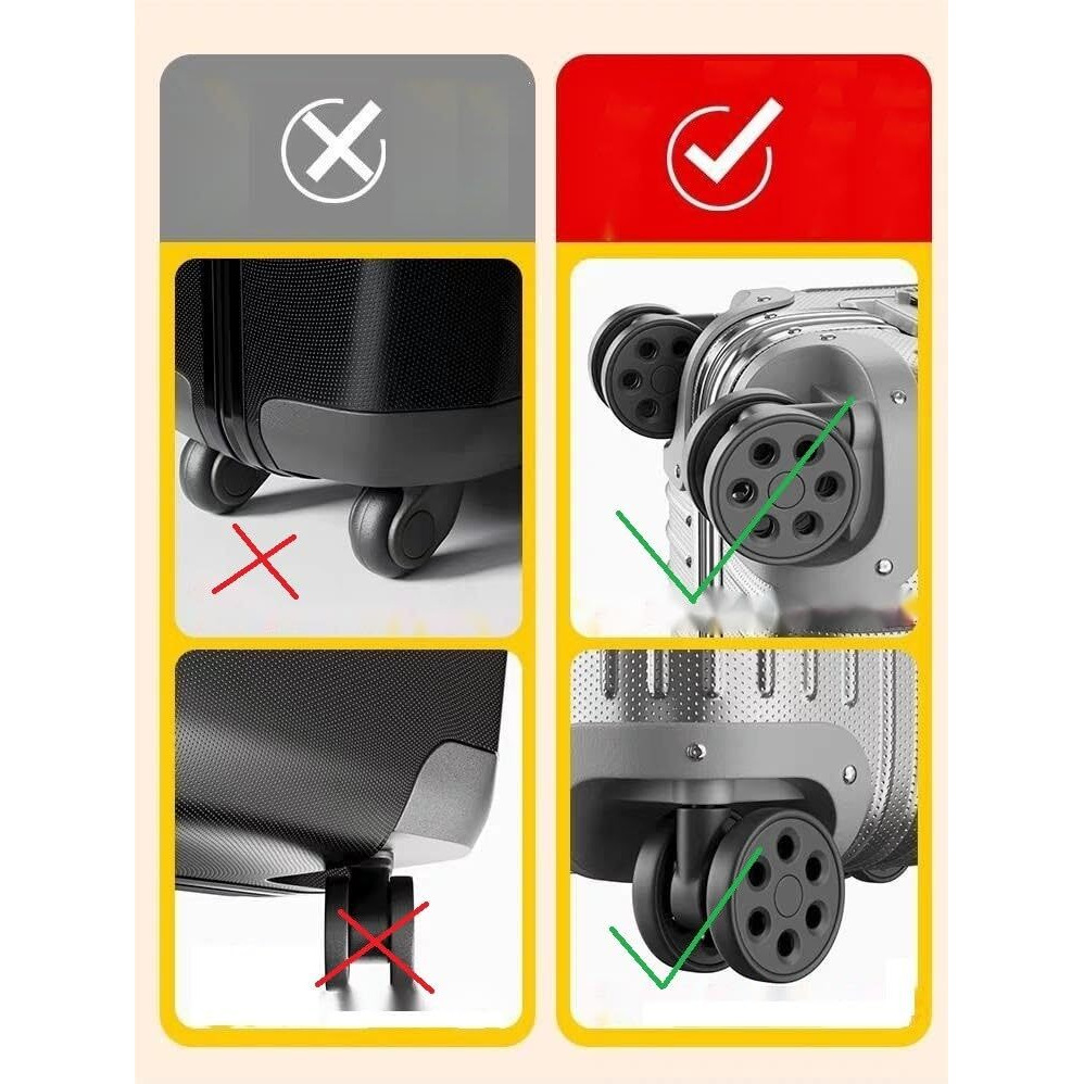 Fabway 16Pcs Luggage Wheel Covers - Protector Covers For Most Luggage Wheels (Black), Black, 2.2 X 2.2 X 0.6 Inches