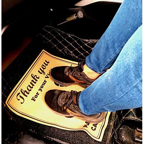 Packshark Car Disposable Paper Foot Mat, Universal Size For All Cars, Trucks,Car Printing Papers Sheets Car Floor Mats, Paper Interior Automotive Mats (Brown, 15 X 18 Inches) (Pack Of 50)
