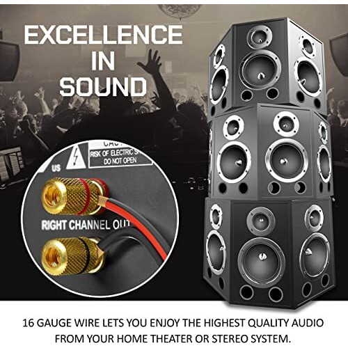 Fedus 16 Gauge/Awg Speaker Wire Oxygen-Free Copper 2 Conductors Audio Speaker Cable For Car Speakers Stereos, Subwoofer, Home Theater Speakers, Hifi Surround Sound (15 Meter, Red+Black)