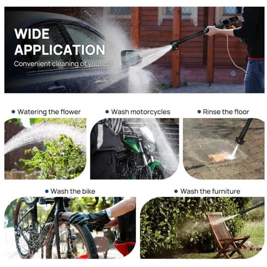 Xoyo Upgraded Cordless Pressure Washer, 900Psi Portable Power Washer | 2000Mah Double Battery Powered | 6-In-1 Nozzle High Pressure Washer Gun, Handheld Pressure Washer For Car,Home,Garden