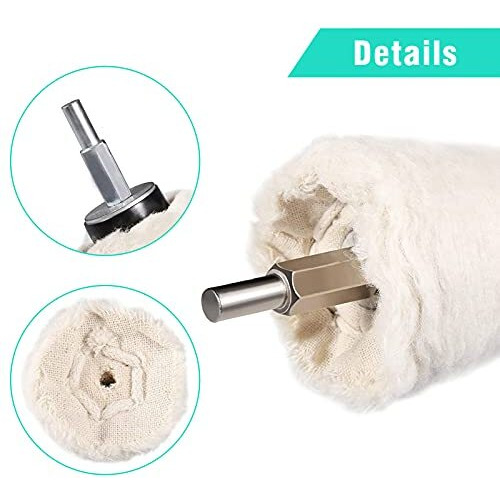 Sthira Car Polish Kit,6 Pcs White Polishing Buffing Wheel, Conical/Column/Mushroom/Wheel Shaped Polishing Tool For Metal Aluminum,Stainless Steel,Jewelry,Wood,Plastic,Ceramic,Glass