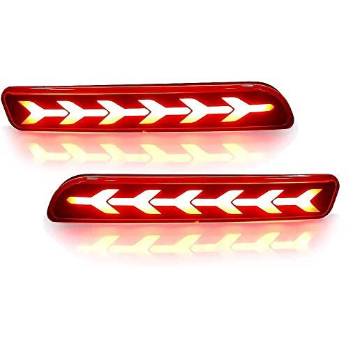 Detachi Car Reflector Led Brake Light For Bumper Rear, Back And Red- Suitable Maruti Suzuki Ertiga- 2 Pcs With Maruti Suzuki Baleno Brezza Ciaz Ertiga New Swift Dzire Scross Ritz Sx4 (Random Design)