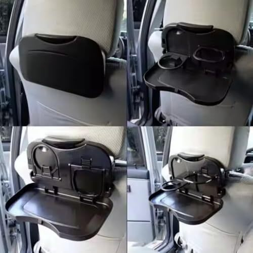 Rumay Car Back Seat Food Tray Foldable & Adjustable Car Dining Table With Cup Holder Multi-Functional Travel Food Tray Universal Fit Car Seat Organizer Car Backseat Tray For Kids & Adults