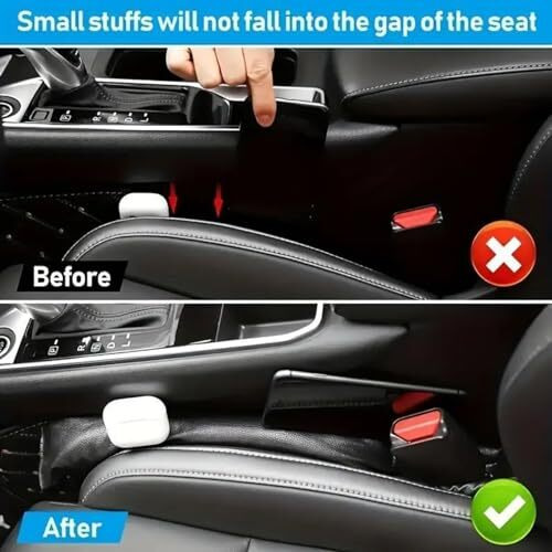 Detachi Car Seat Gap Filler Leatherite Car Seat Organizer And Storages Automotiveaccessories - Front Seats Car Gap Filler (Pack Of 2)