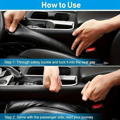Detachi Car Seat Gap Filler Leatherite Car Seat Organizer And Storages Automotiveaccessories - Front Seats Car Gap Filler (Pack Of 2)