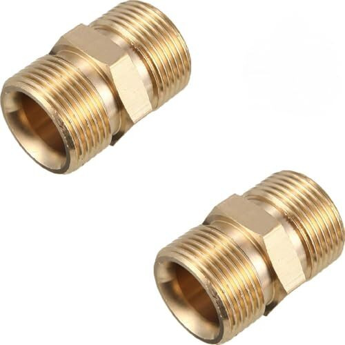 Jpt M22 Male Brass Connector For Extension Of Washer Hose Pipe(Pack Of 2)
