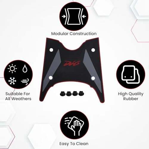 Grandbiker Rubber Foot Mat Compatible With Dio 110 Bs6 (Black)