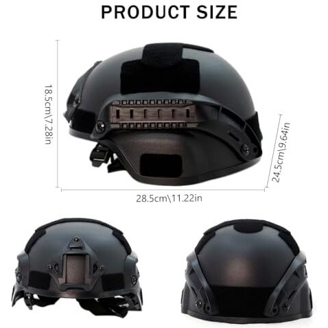 Proberos Tactical Helmet Strap Anti-Impact High Strength Abs Tactical Helmet Military Tactical Helmet Modularity Helmet With Adjustable Chin Mount For Multicam Military Sports Cs Game