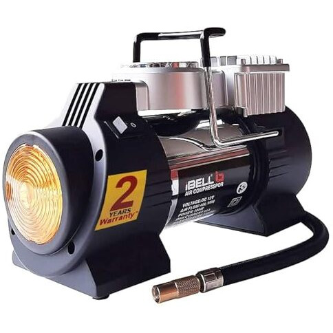 Ibell Tyre Inflator/ Air Compressor Ca12-95, 180 Watts, Copper Armature, Metal Cylinder, 40L/Min, 12V Dc, 150 Psi (Analogue )