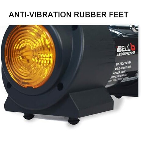 Ibell Tyre Inflator/ Air Compressor Ca12-95, 180 Watts, Copper Armature, Metal Cylinder, 40L/Min, 12V Dc, 150 Psi (Analogue )
