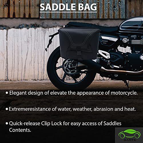 Sarte Universal Motorcycle Bike Side Bag/Carrier Saddle Bag/Travel Bag With Clip Locks, Waterproof & Compatible With All Bikes Black Colour (Set Of 1)