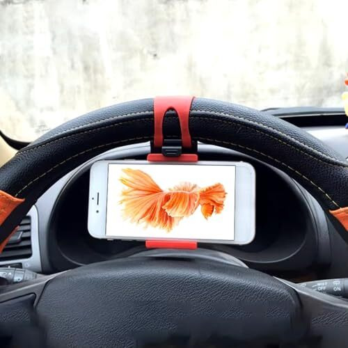 Augen Multi-Functional Mobile Car Steering Wheel Holder/Mount/Clip/Buckle Socket Hands Free Access To Your Phone For Phones Upto 5.5Inch Screens (Blue)