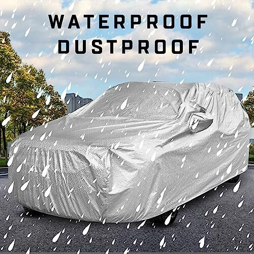 Auto Hub Car Cover Compatible With Hyundai Eon Car Cover With Mirror Pocket And Soft Cotton Lining,Waterproof Eon Cover For Car, Metallic Silver
