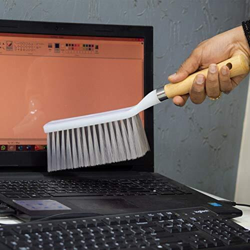 Woogor Plastic Bristle And Wood Carpet And Upholstery Long Handle Dust Cleaning Brush, 36X7.5Cm (Random), Assorted