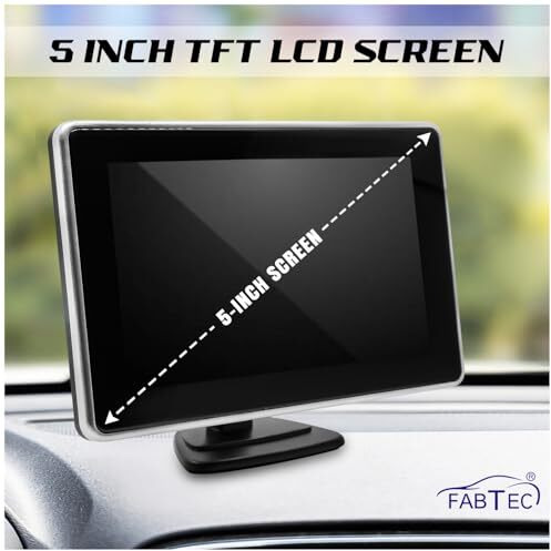 Fabtec 5 Inch Dashboard Tft Lcd Screen Rear View Monitor With 8 Led Parking Camera For All Cars (Ahd/Ccd Vision)