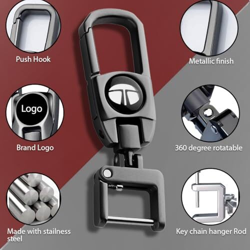 Contacts Heavy Duty Stainless Steel Key Chain Compatible For Tigor Tiago Ev Altroz Punch Safari Harrier Nexon Tata