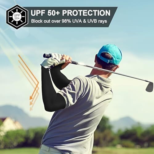 Ronata Uv Protection Arm Sleeves For Men And Women (Black, Pack Of 2) | Sunblock, Anti-Tan, Dustproof Sleeves For Cricket, Biking, Cycling & Outdoor Sports (2 Pair-Black Color)