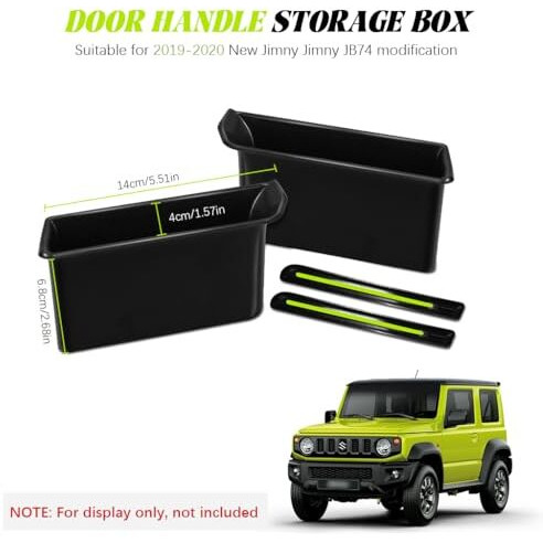 Sthira Car Organizer Case Front Row Door Handle Modification Organizer Case For Accessories Universal Plastic Door Handle Car Storage Box For Suzuki Jimny Jb64 Jb74W 2019-2024