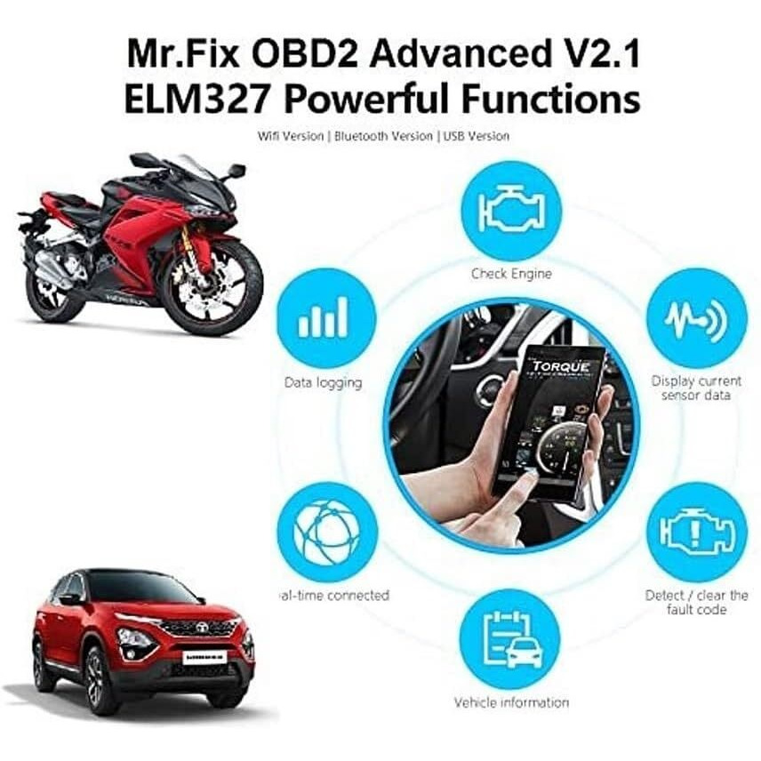 Dpro New & Advanced Obd Bluetooth Auto Scanner Obdii 2 Car Elm 327 Diagnostic Tool Scanner Interface Supports All Obd2 Protocols Of Indian Cars Bike Easy Ecu Connection Bs6
