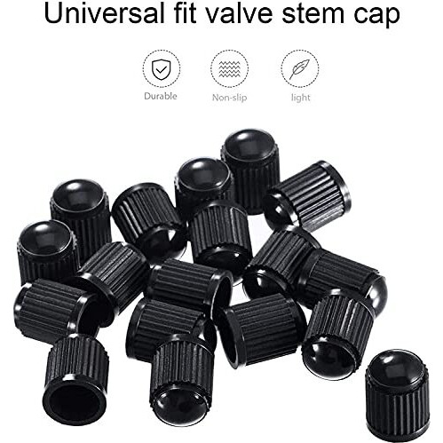 Delux Automotive Car Wheel Universal Tire Stem Covers Compatible For Cars, Suvs, Bike And Bicycle, Trucks, Motorcycles Heavy-Duty Valve Cap (Black, Pack Of 50)