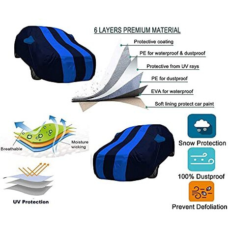 Auto Hub Maruti Alto 800 New Car Cover Water Resistant/For Alto 800 New Car Cover/Car Cover Alto 800 New Water Resistant/Alto 800 New Body Cover/Car Body Cover Alto 800 New (Navy, Blue)