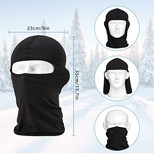 Proberos 3Pcs Full Face Anti-Pollution Balaclava Full Mask, Breathable Bandana For Dust Protection & Sun Anti Bacterial Multipurpose Headband For Cycling Skiing Outdoor Activities