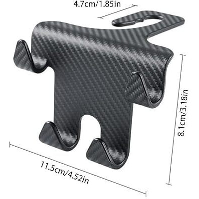 Eono 2 Pc Car Headrest Hook With Mobile Phone Holder Car Back Seat Hooks For Purses, Water Bottle, Umbrellas, Cap, Shopping Bag, Grocery Bags - Black - Plastic, Automobiles