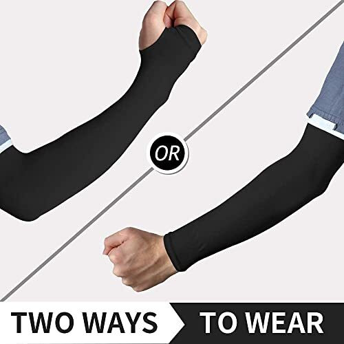 Mizuna Unisex Uv Sun Protection Cooling Arm Shield Men & Women Compression Sports Tattoo Cover Up Sleeves (Free, Blakc)