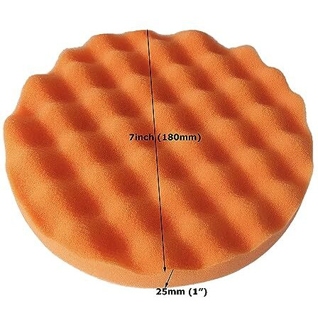 Inditrust New Car Clean Polishing Wave Foam (Sponge) Buffing Waxing Pad 7Inch For Fitting To 7Inch Backing Pad Metal Polisher (1 Pc)