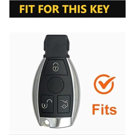 Shopoflux Metal Car Key Cover Compatible For Mercedes Benz C E M S Cls Clk Glk Glc G Class 3 Button Smart Key - Black