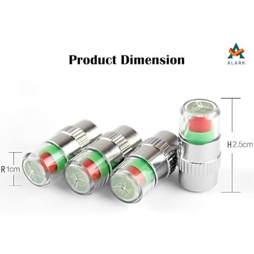 Alark Car Tire Valve Cap Pressure Monitoring Valve Cap Sensor Indicator Warning Safety 3 Color Sensor Indicator All Bikes Scooty Car Tire Pressure Air Alert Iron Tyre Valve Caps Set Of 4 Pcs