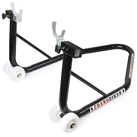 Grandbiker Universal Rear Paddock Stand With Spool Lifting Holders Only For Ktm,Yamaha,Kawasaki,Bmw,Tvs,Bajaj,Hero,Mahindra,Triumph Street Etc (Black)
