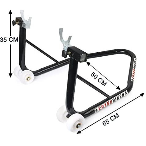 Grandbiker Universal Rear Paddock Stand With Spool Lifting Holders Only For Ktm,Yamaha,Kawasaki,Bmw,Tvs,Bajaj,Hero,Mahindra,Triumph Street Etc (Black)