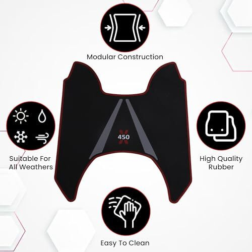 Grandbiker A.T.H.E.R Foot Mat Rubber Anti Skid Floor Mat Compatible With A.T.H.E.R 450X Electric Scooter, Multicolour