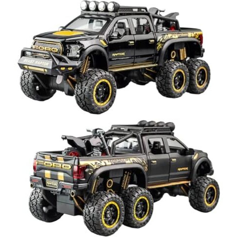 Kiddie Galaxia Big Size Ford Raptor F150 Model Car 128 Scale Exclusive Alloy Metal Pull Back Die-Cast Car Metal Pullback Toy Car Openable Doors & Light Music Birthday Gift Carcolors As Per Stock