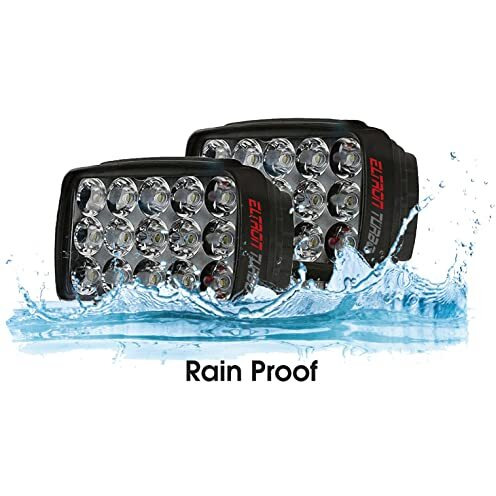 Eltron Turbo Elt5412X20 Original Imported 12V Dc Power 15 Led Fog Light, Waterproof Head Lamp, Bar Light Universal For All Motorcycle,Bikes, Scooty (Pack Of 2, Free On/Off Switch, White)