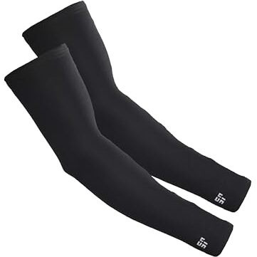Sets And Reps Black Colour Hand Protection Gear I Full Hand Gloves For Men I Arm Sleeves For Sun Protection I Compression Cooling Sleeves For Biking, Outdoor Sports, Workouts