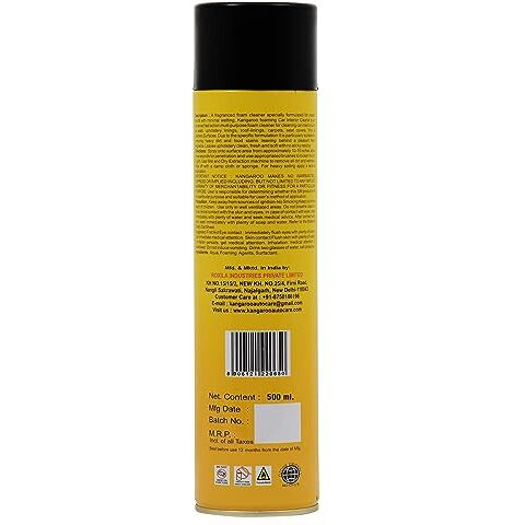 Kangaroo Foaming Car Interior Cleaner 500 Ml With Microfiber Towel || Foam Based Hi-Tech Formula || Waterless Foam Spray Use For Leather Seat, Sofa, Car Roof Cleaner